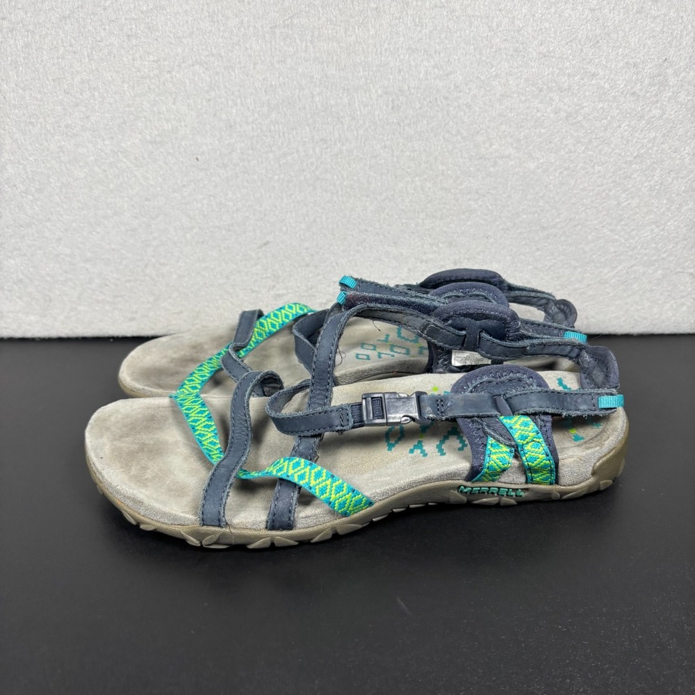 Merrell Terran Lattice 2 Womens Size 8 Strappy Outdoor Hiking Sandals Navy Shoes